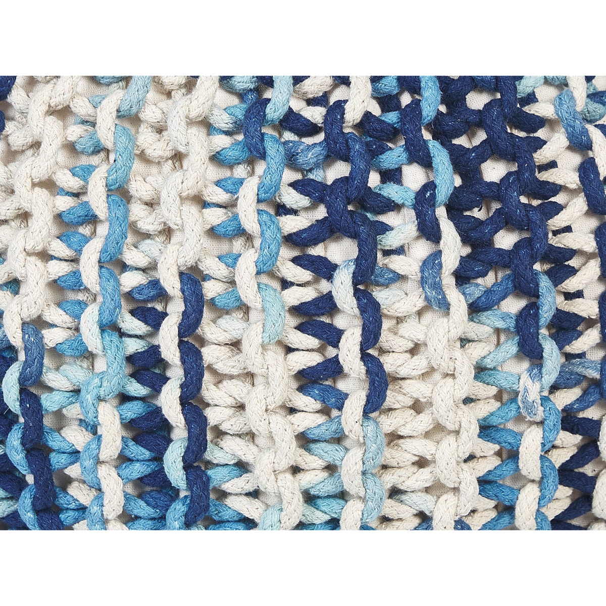 Puf 50 x 35 cm biało-niebieski CONRAD