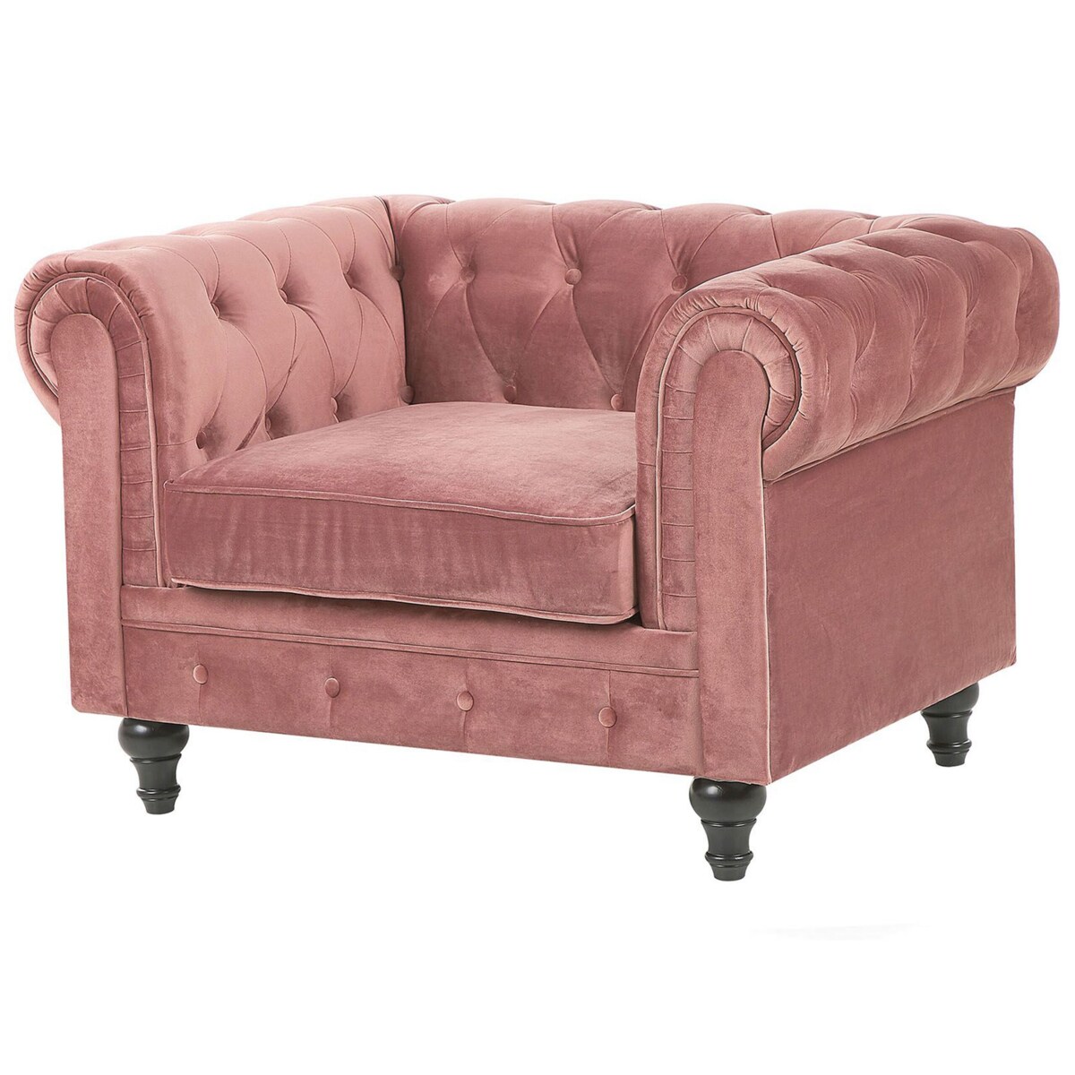 Komplet wypoczynkowy welurowy 4-osobowy różowy CHESTERFIELD