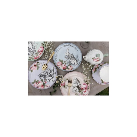 Komplet 4 talerzy porcelanowych Alicja w Krainie Czarów