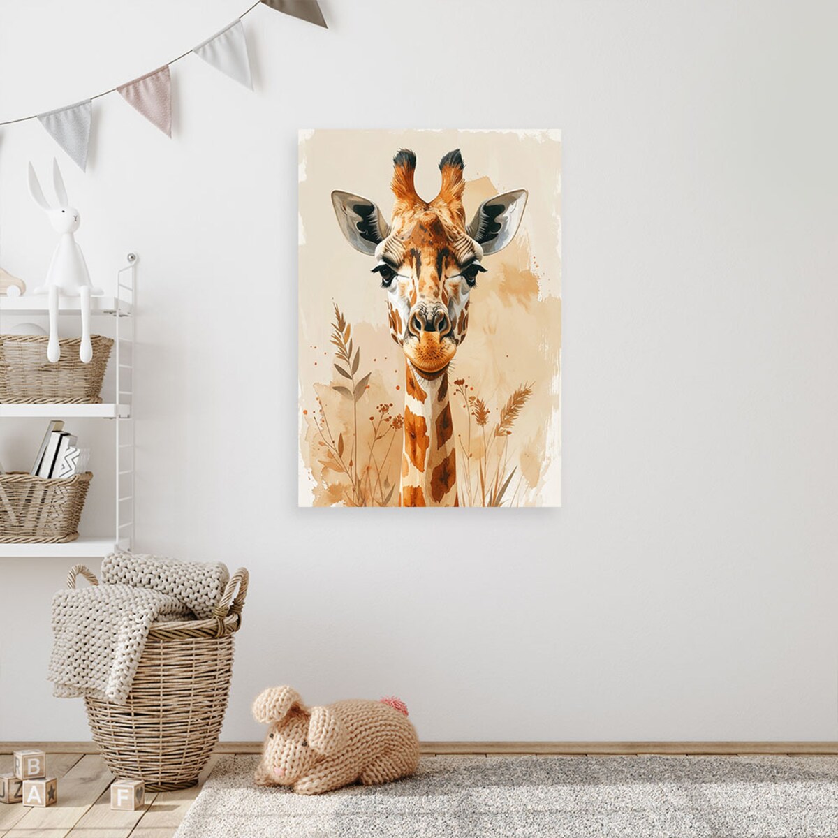 Obraz do pokoju dziecka niemowlaka, Żyrafa zwierzęta afrykańskie safari 20x30 cm