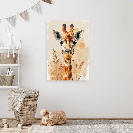 Obraz do pokoju dziecka niemowlaka, Żyrafa zwierzęta afrykańskie safari 20x30 cm
