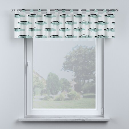 Lambrekin na szelkach 130x40 ecru-zielony