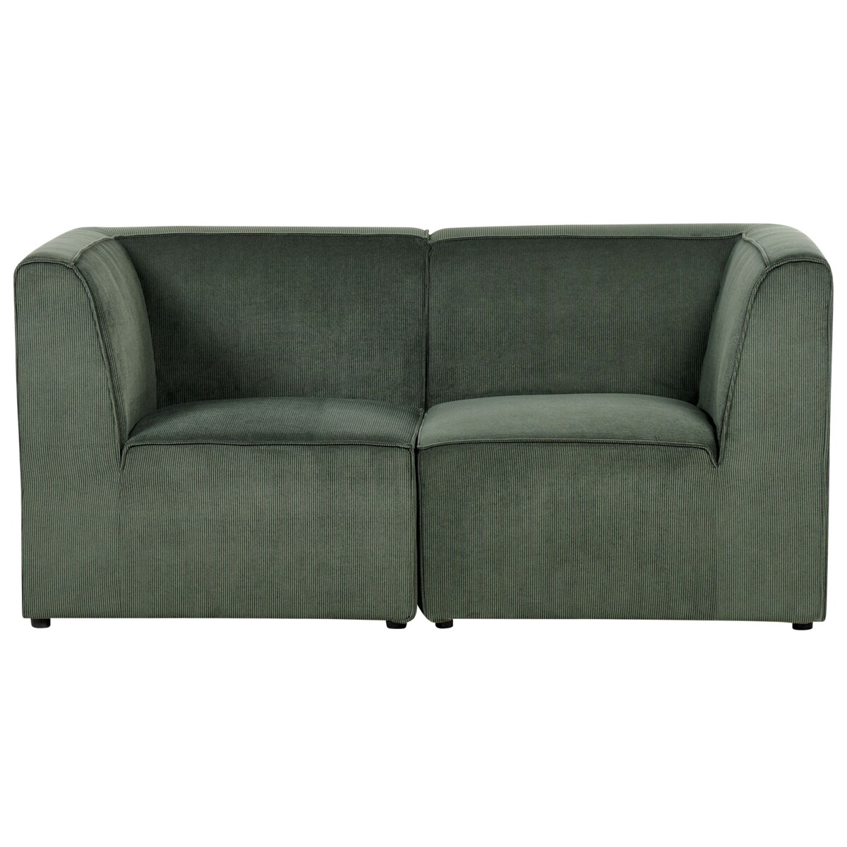 Sofa modułowa 2-osobowa sztruksowa ciemnozielona LEMVIG