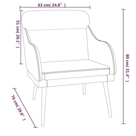 vidaXL Fotel, kremowy, 63x76x80 cm, obity aksamitem
