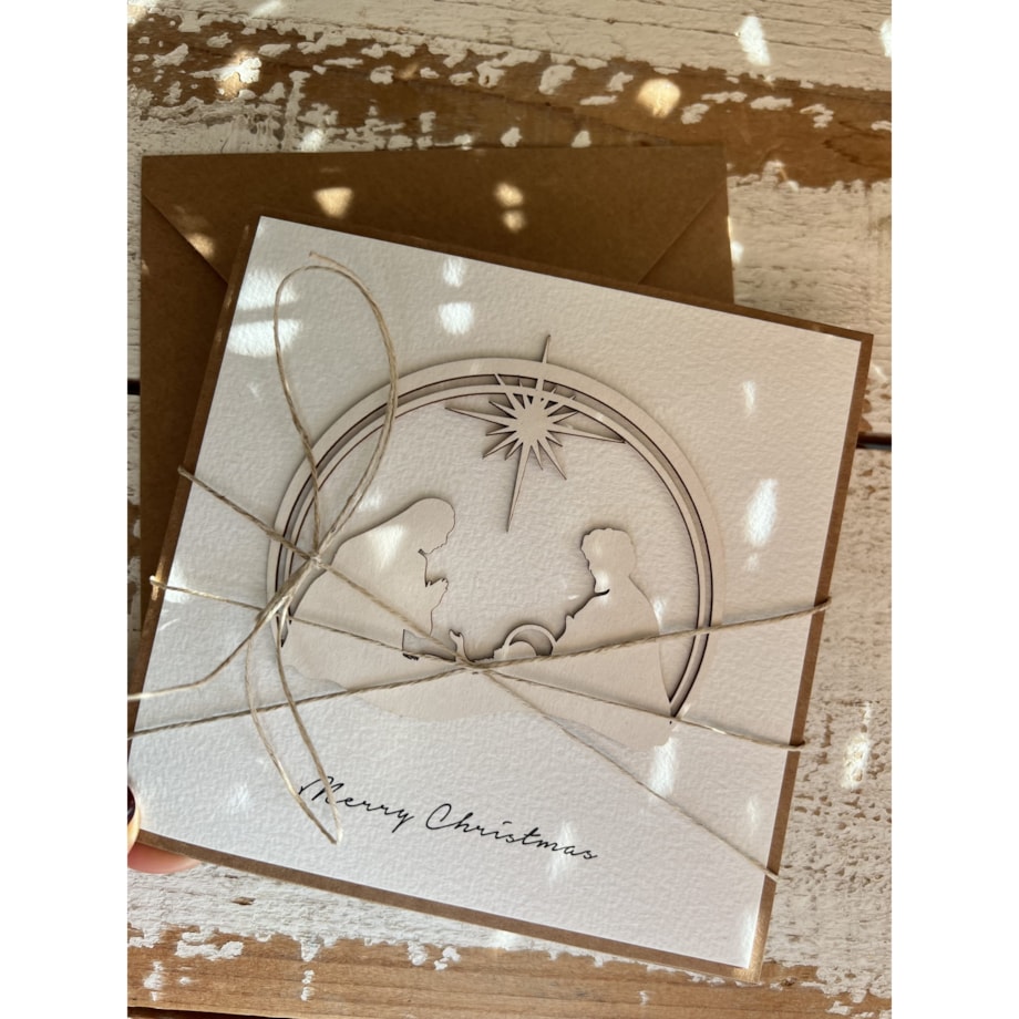 Kartka świąteczna ręcznie robiona Merry Christmas