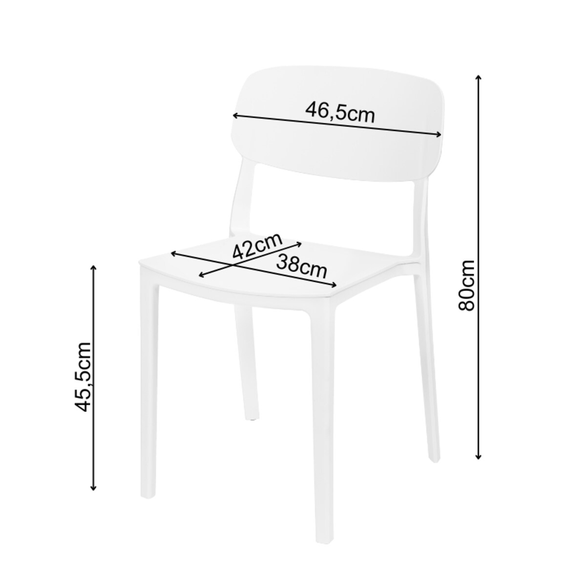 Krzesło plastikowe do salonu ogrodu nowoczesne białe oparcie