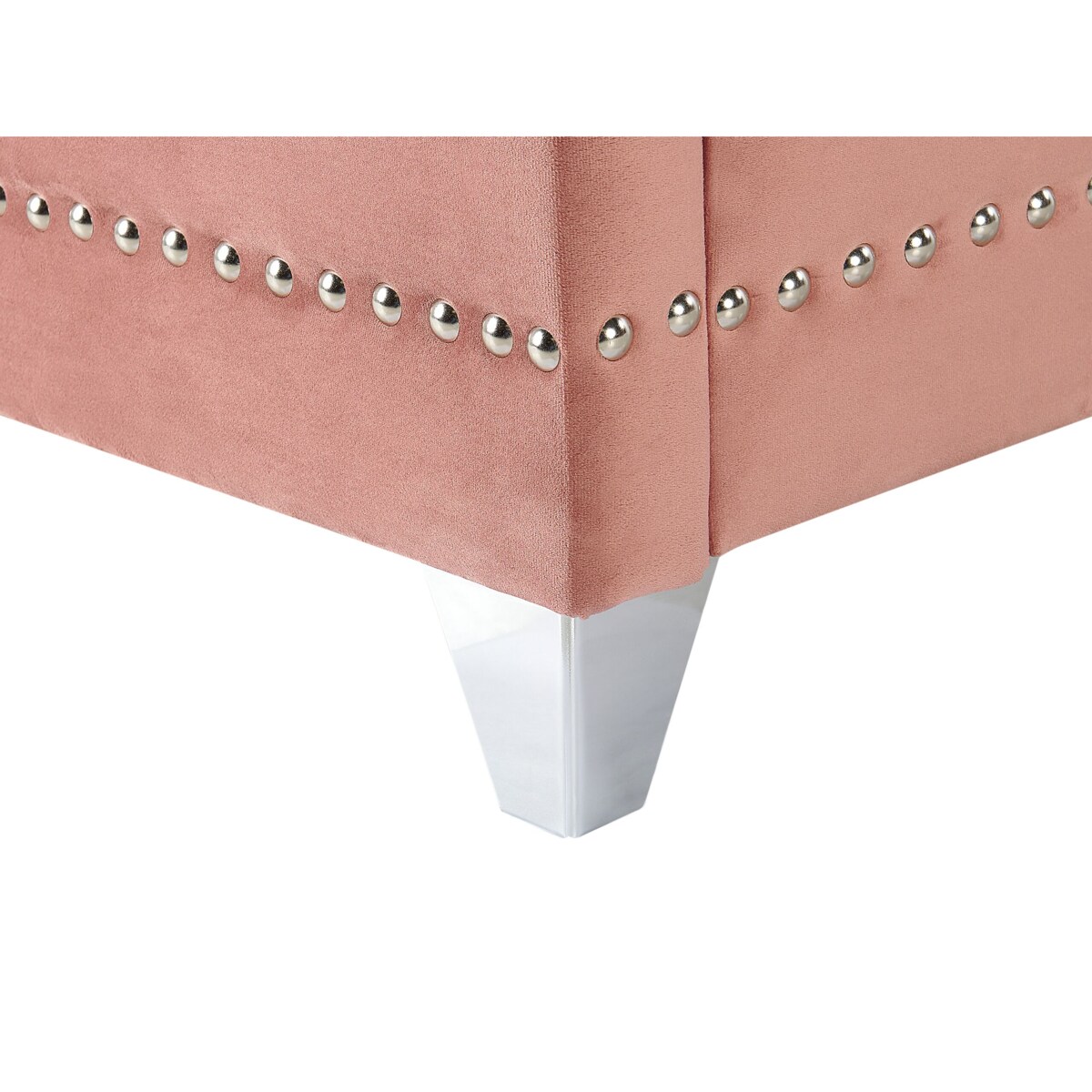 Łóżko welurowe 160 x 200 cm różowe AYETTE