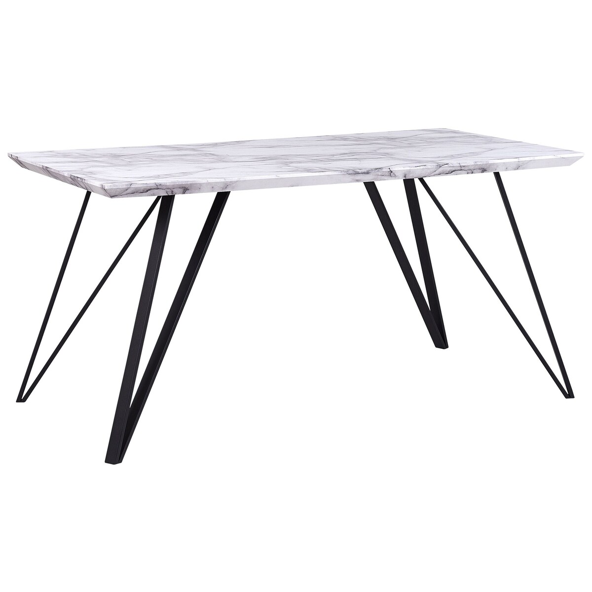 Stół do jadalni MOLDEN Marmur/ czarny 150 cm 80 cm