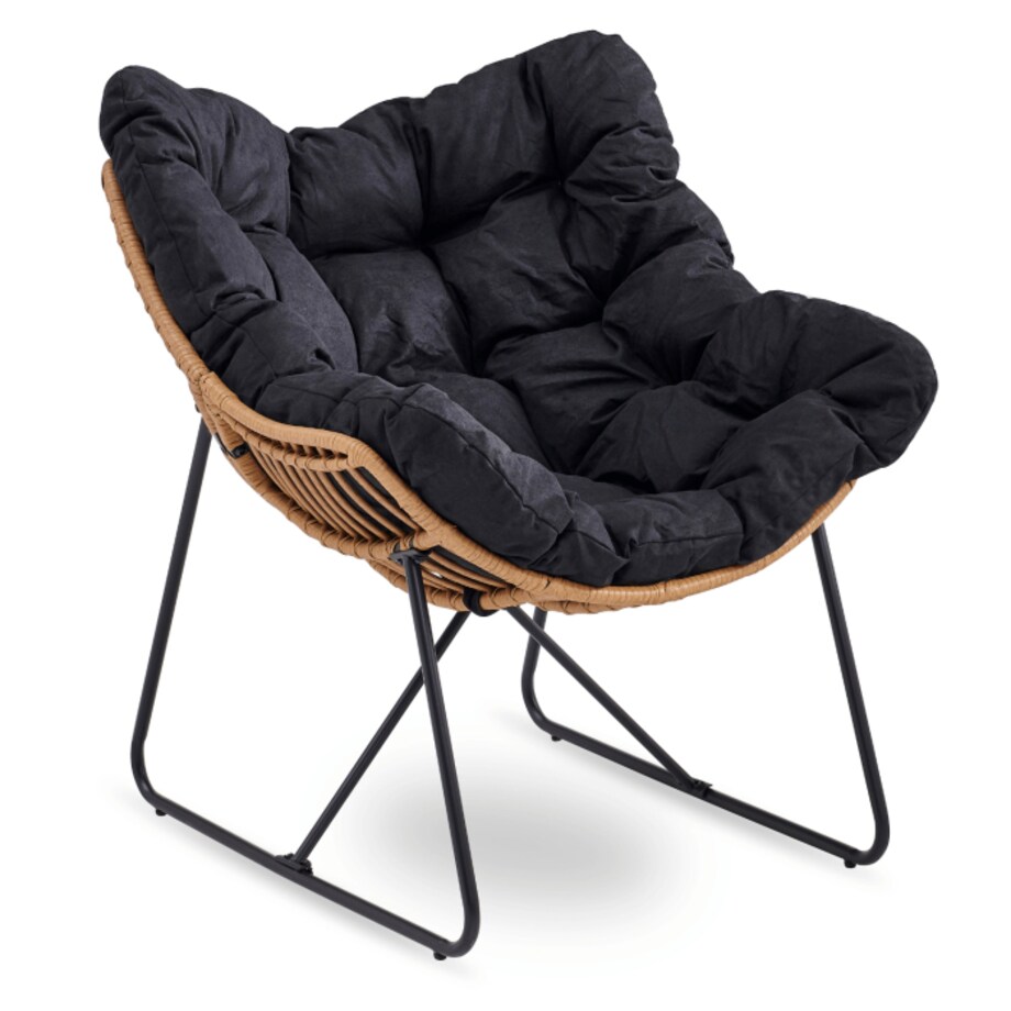 Fotel Ogrodowy Wypoczynkowy Kubełkowy Do Salonu Na Taras Balkon FIN Czarny