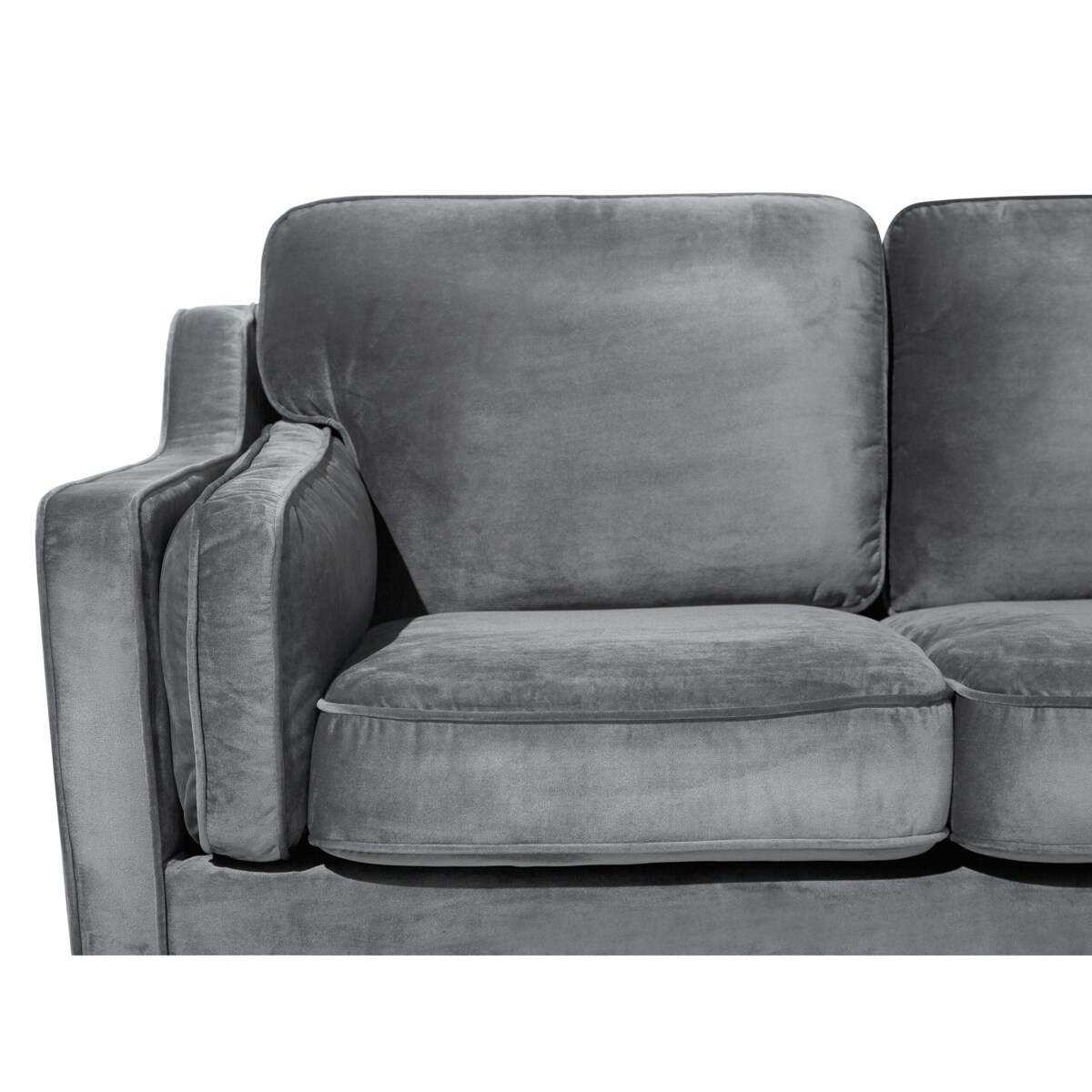 Sofa 3-osobowa welurowa ciemnoszara LOKKA