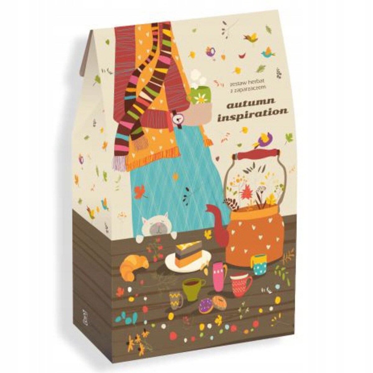 Zestaw mix 10 jesiennych herbat sypanych z zaparzaczem AUTUMN INSPIRATION - box prezentowy upominkowy dla kobiety faceta mamy taty babci dziadka niej niego