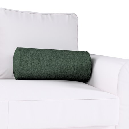 Poduszka wałek z zakładkami, leśna zieleń szenil, Ø20 x 50 cm, City