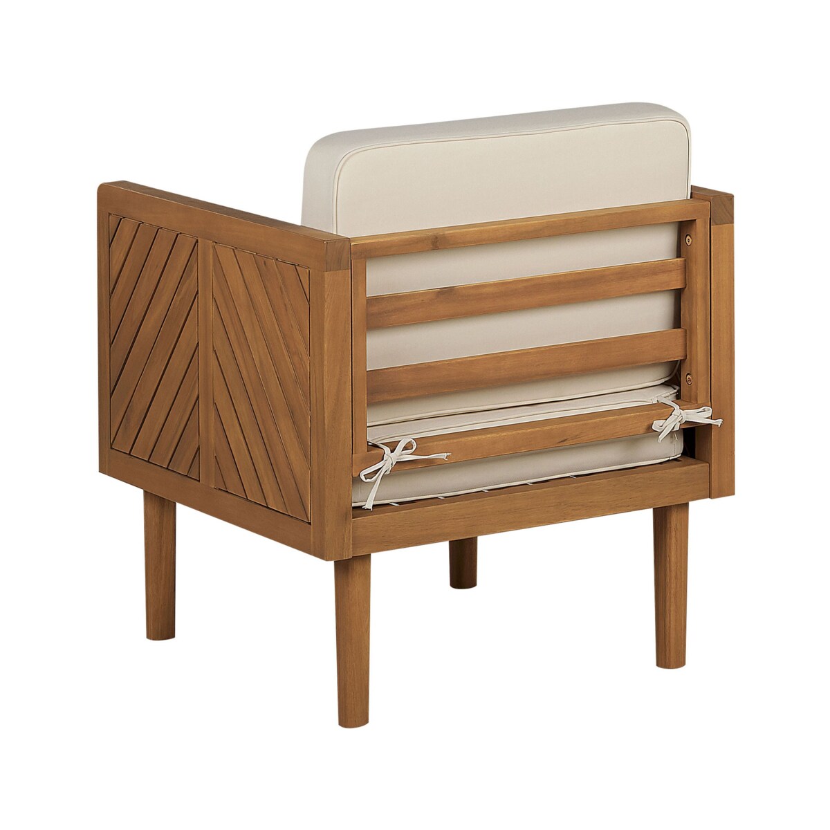 Fotel ogrodowy drewniany z podnóżkiem biały BARATTI