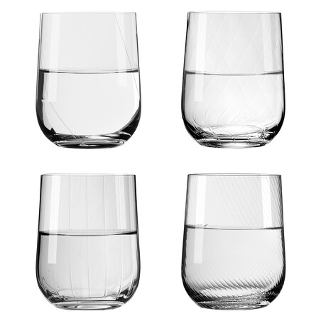 Ritzenhoff Zestaw 4 szt. szklanek do wody Amari, szkło kryształowe różne wzory 380 ml