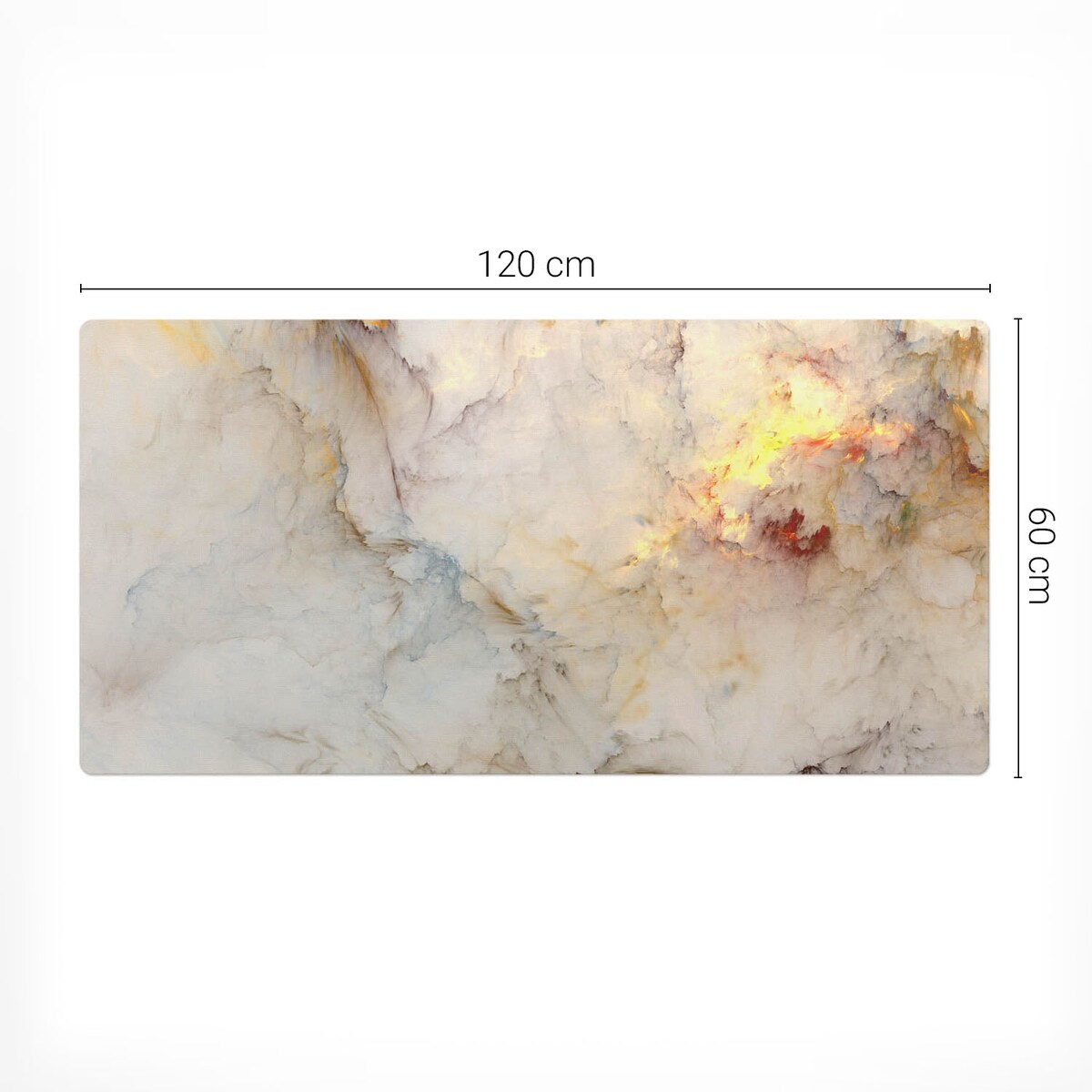 Kremowa mata na biurko Abstrakcyjna chmura, 120x60 cm