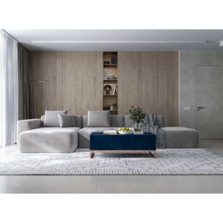 Nowoczesny Stolik kawowy Glamour prostokątny elegancka ława granatowy Mat 110 cm