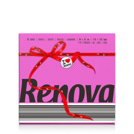 Serwetki papierowe Renova Red Label różowe 70 szt