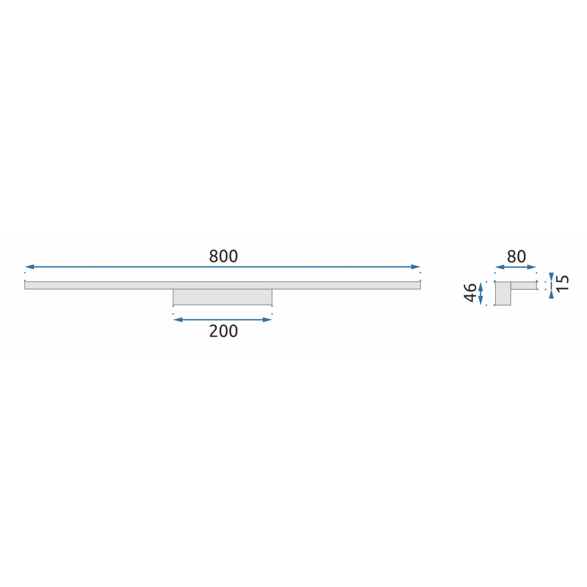 Kinkiet Led App841-1W Flat 80Cm Chrom, Metal