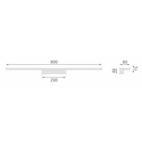 Kinkiet Led App841-1W Flat 80Cm Chrom, Metal