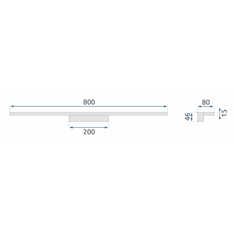 Kinkiet Led App841-1W Flat 80Cm Chrom, Metal