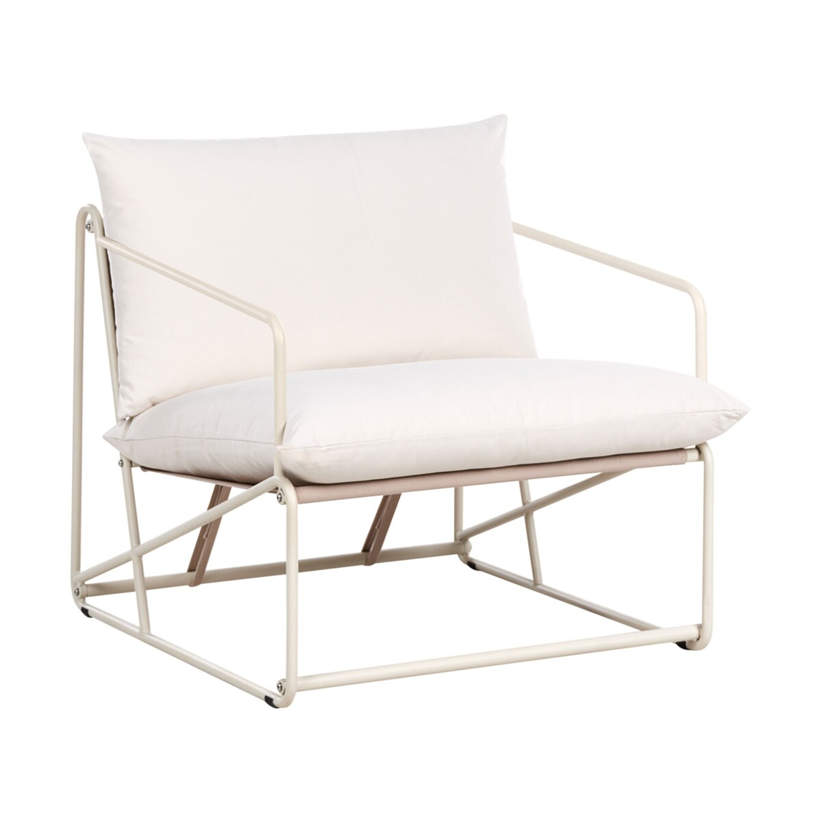 Zestaw ogrodowy dla 4 osób PONTE Metal Beżowoszary