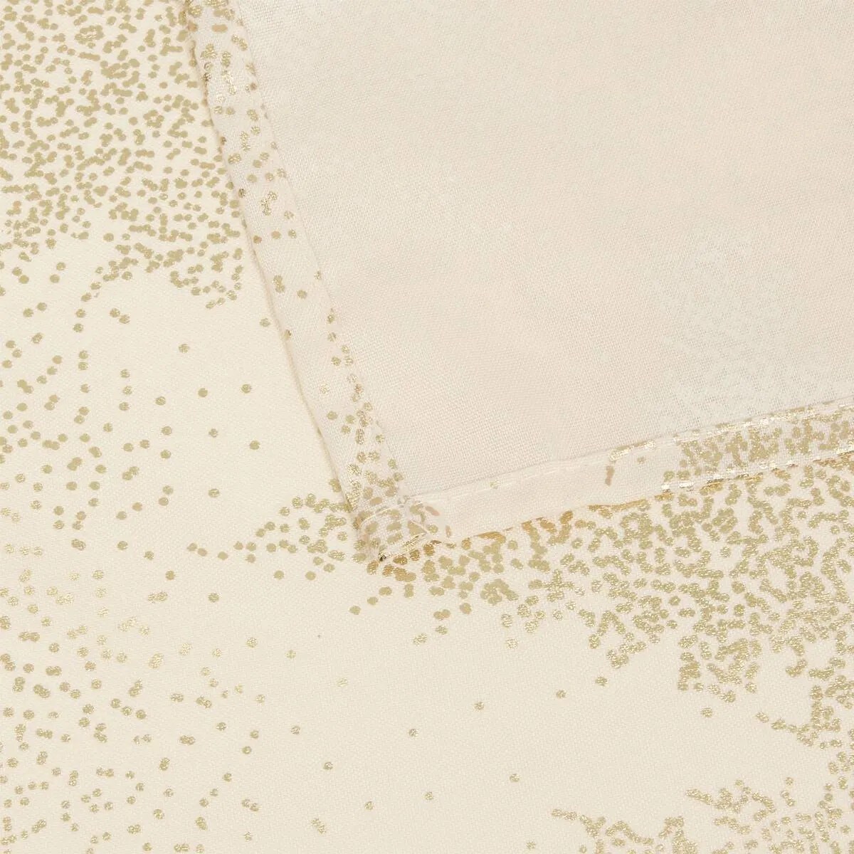 Obrus świąteczny beżowy ze złotymi choinkami, 140x360 cm