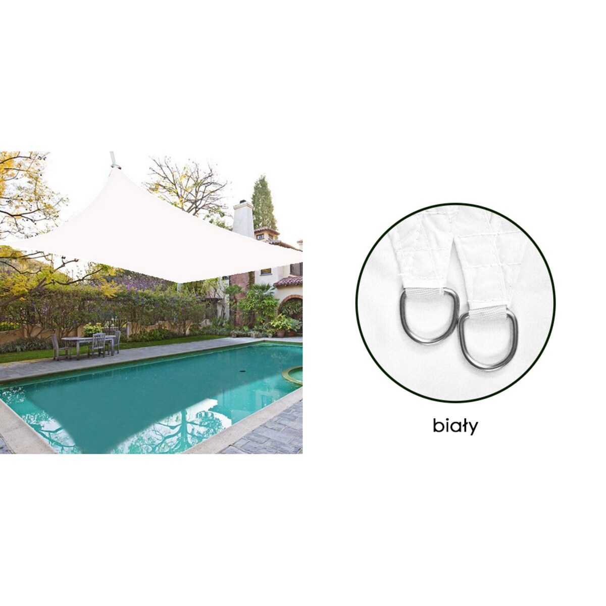 Żagiel Przeciwsłoneczny Ogrodowy Wodoodporny 4X3 M Ciemny Biały Zacieniacz