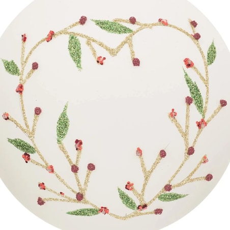 Komplet 12 szklanych bombek Gałązkowe serce Ø10 cm