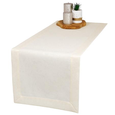 Bieżnik Marmurek ecru (377) O5 - 40x140 cm - ecru