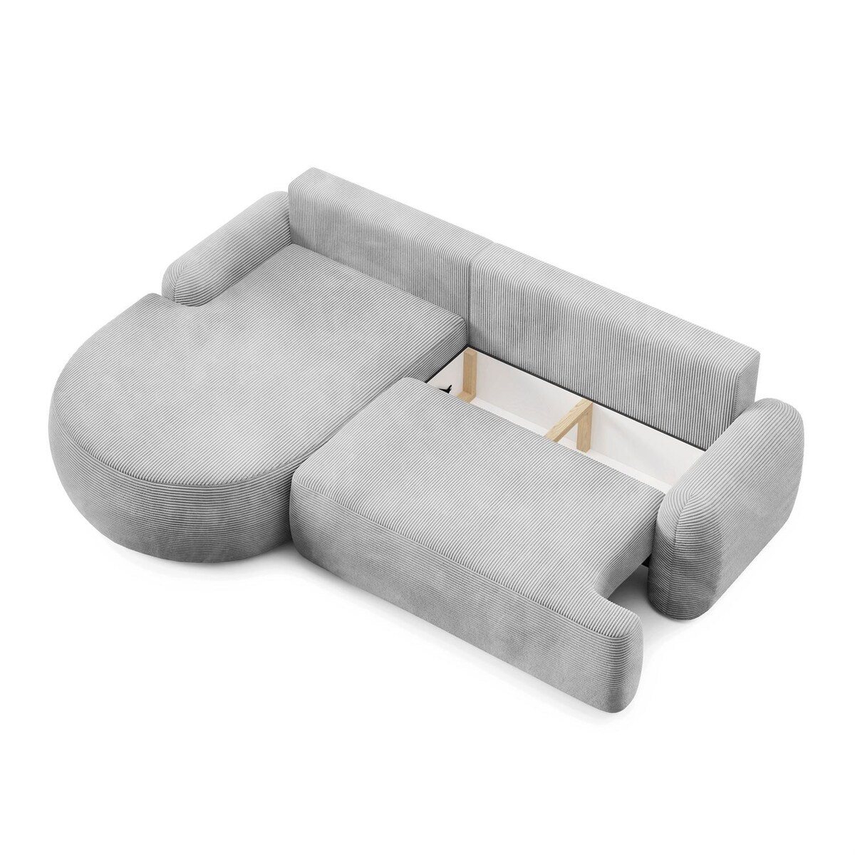 Zaokrąglony narożnik CLEO II z funkcją spania, wersja lewa, Poso 110