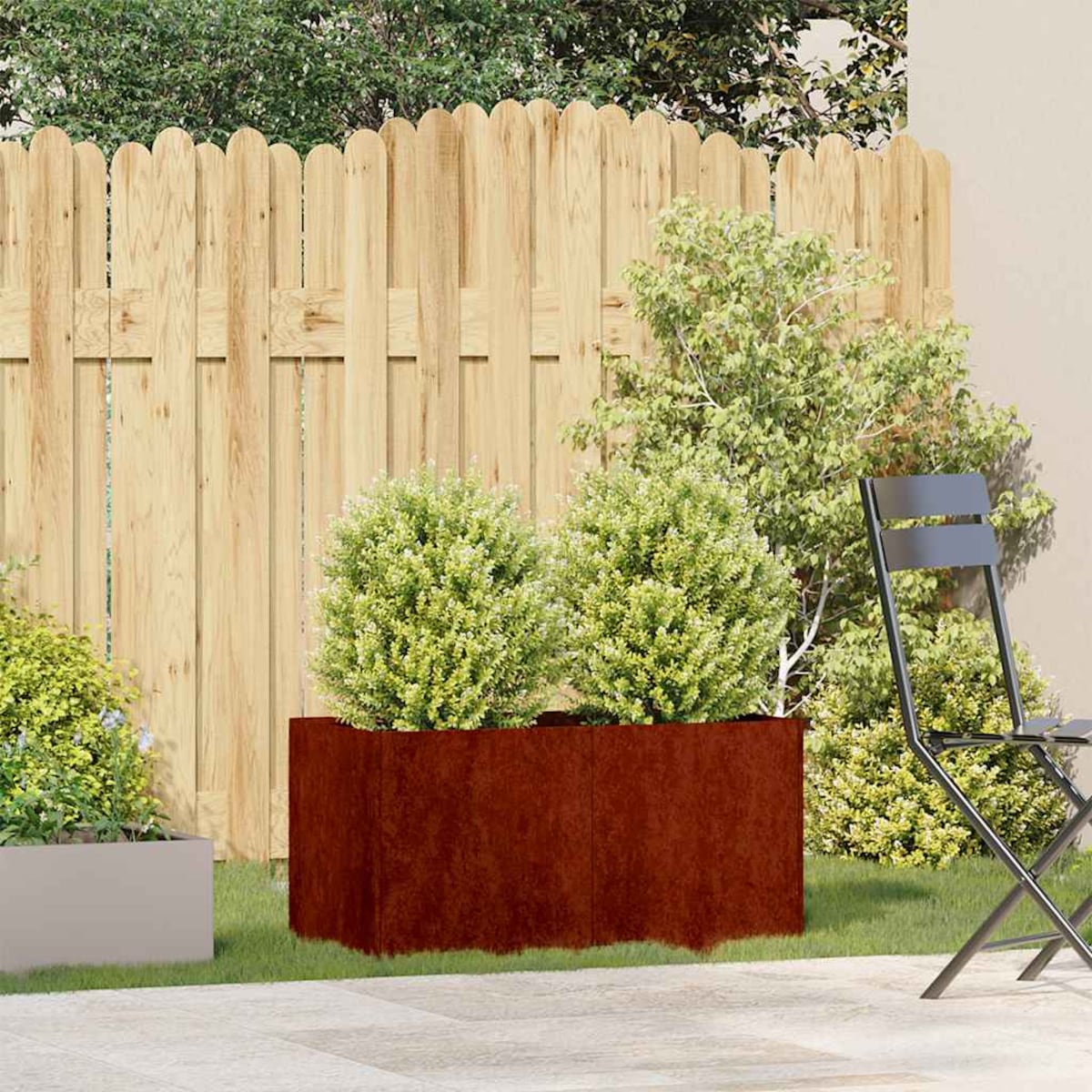 vidaXL Doniczka Rusty 80x40x40 cm Stal nierdzewna