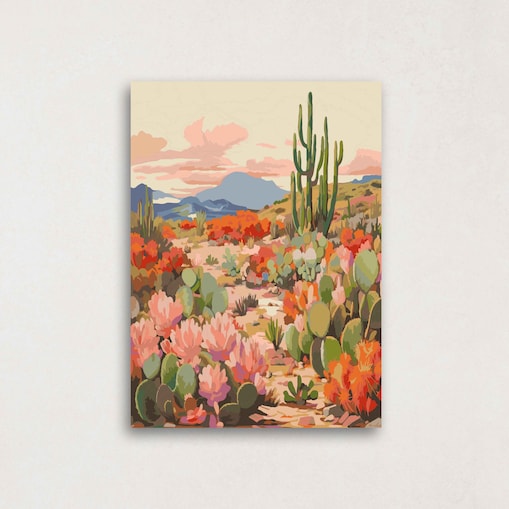 Malowanie po numerach, zestaw DIY – PASTELOWA PUSTYNIA 50x70 cm- Produkt PL