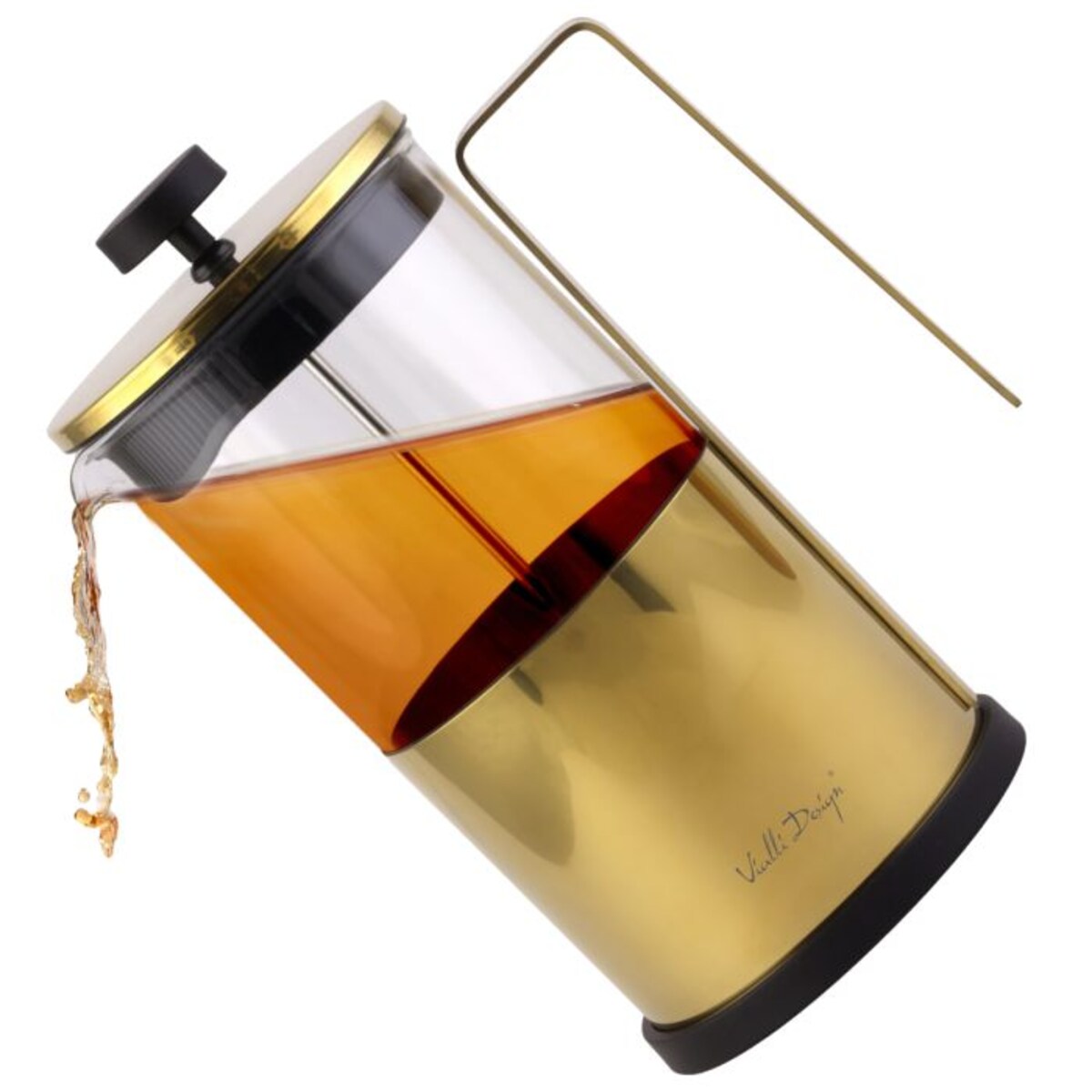 Zaparzacz do kawy i herbaty 1000 ml Diamante złoty 0695