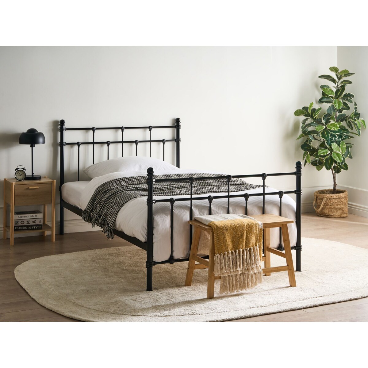 Łóżko Metal LYNX 120 x 200 cm Czarny