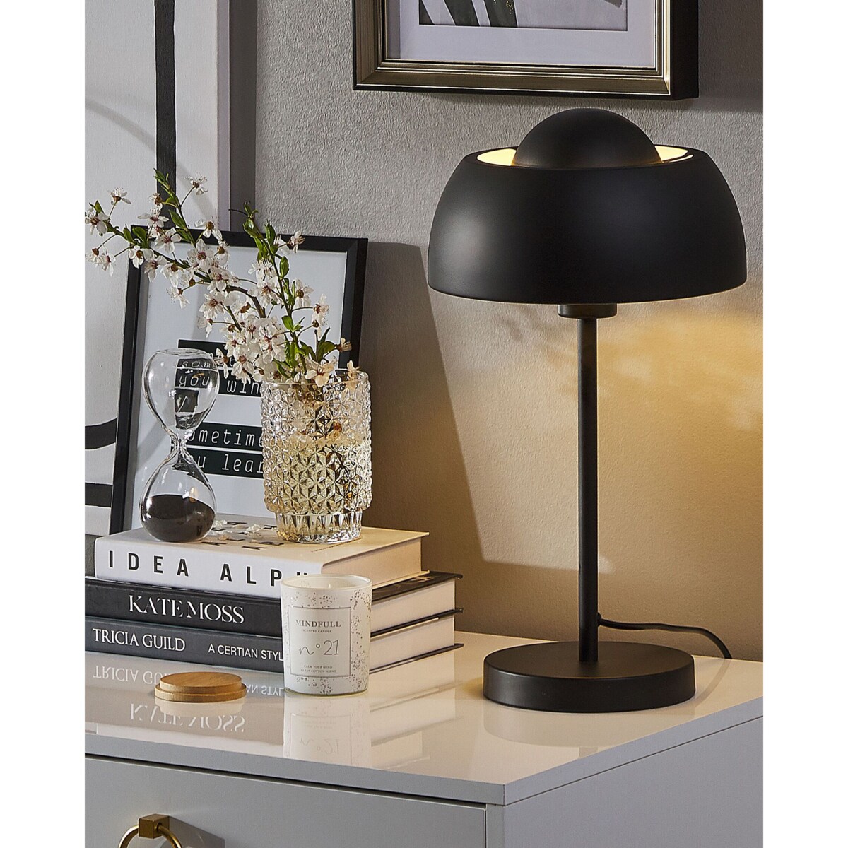 Lampa stołowa metalowa czarna SENETTE