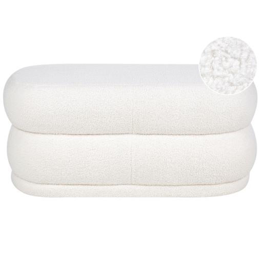 Ławka boucle biała ELLENDALE