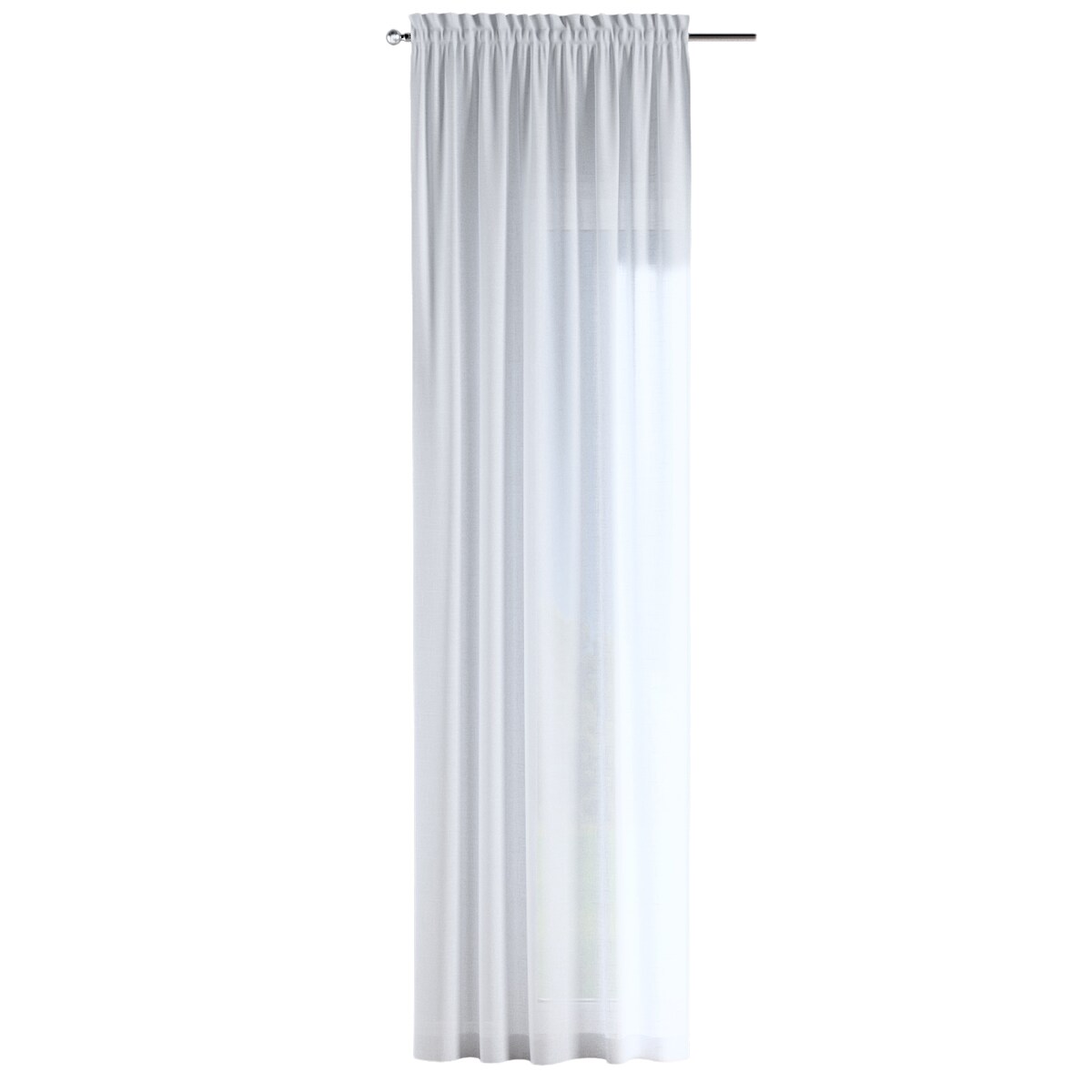 Zasłona na kanale z grzywką 1 szt. 130x245 prześwitujący biały