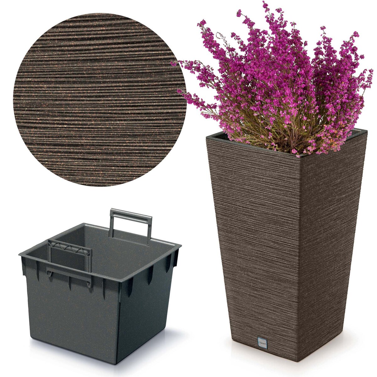 Doniczka Donica Ogrodowa 24 Cm Na Taras Do Ogrodu Domu Eco Wood Wysoka