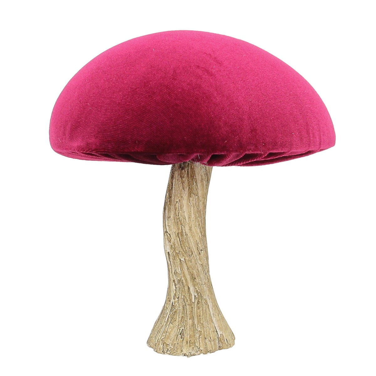 Dekoracja Velvet Mushroom 17 cm ruby, 16x17 cm