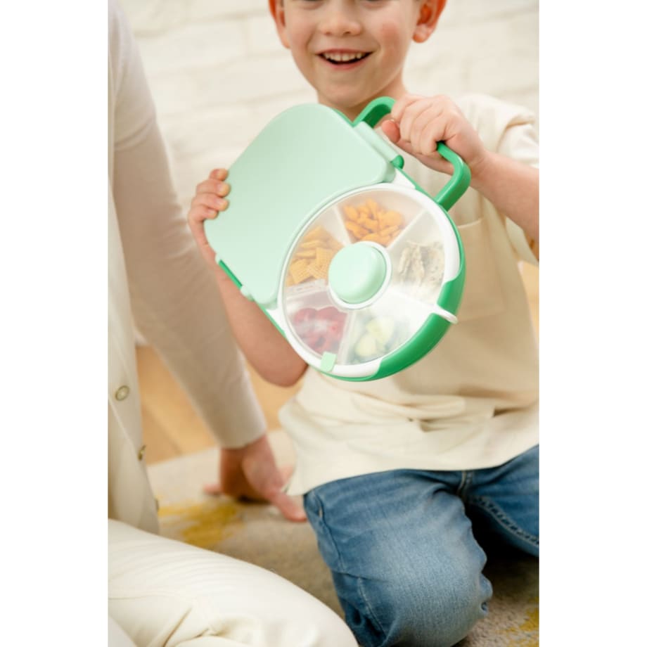 GOBE 2IN1 LUNCHBOX & SNACK SPINNER śniadaniówka dla dzieci, Sage Green