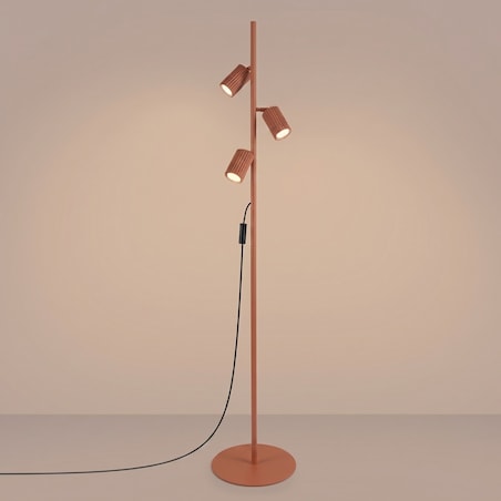 Lampa podłogowa KARBON 3 ochra czerwona