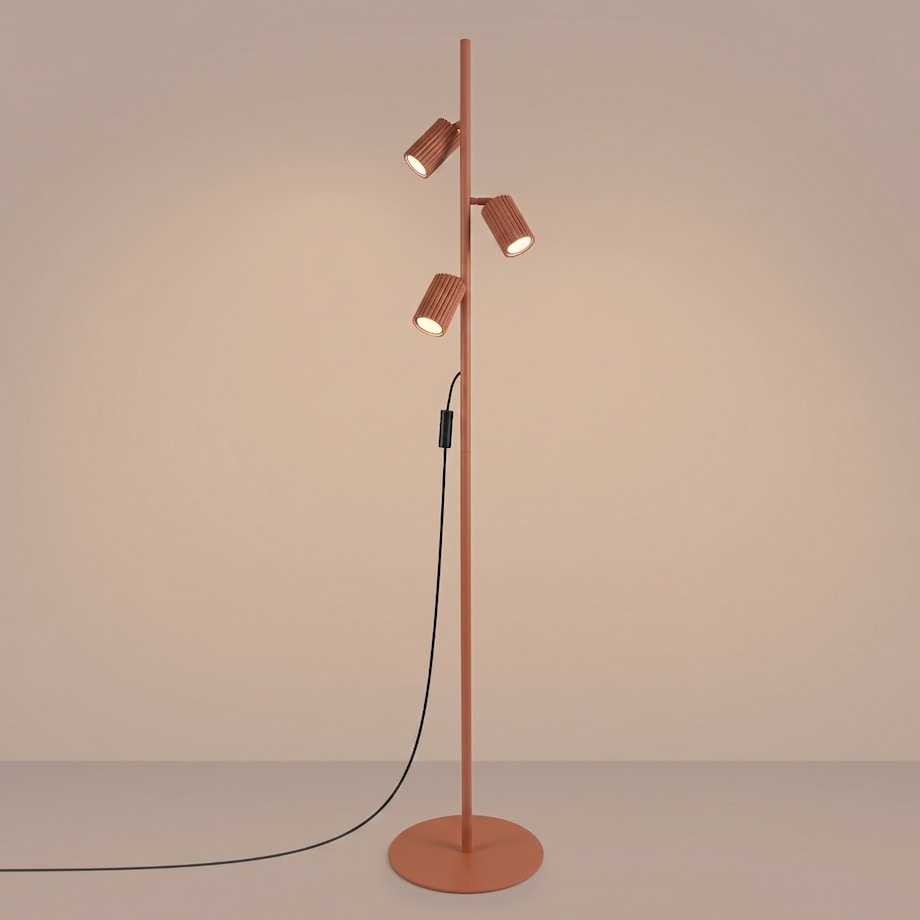 Lampa podłogowa KARBON 3 ochra czerwona