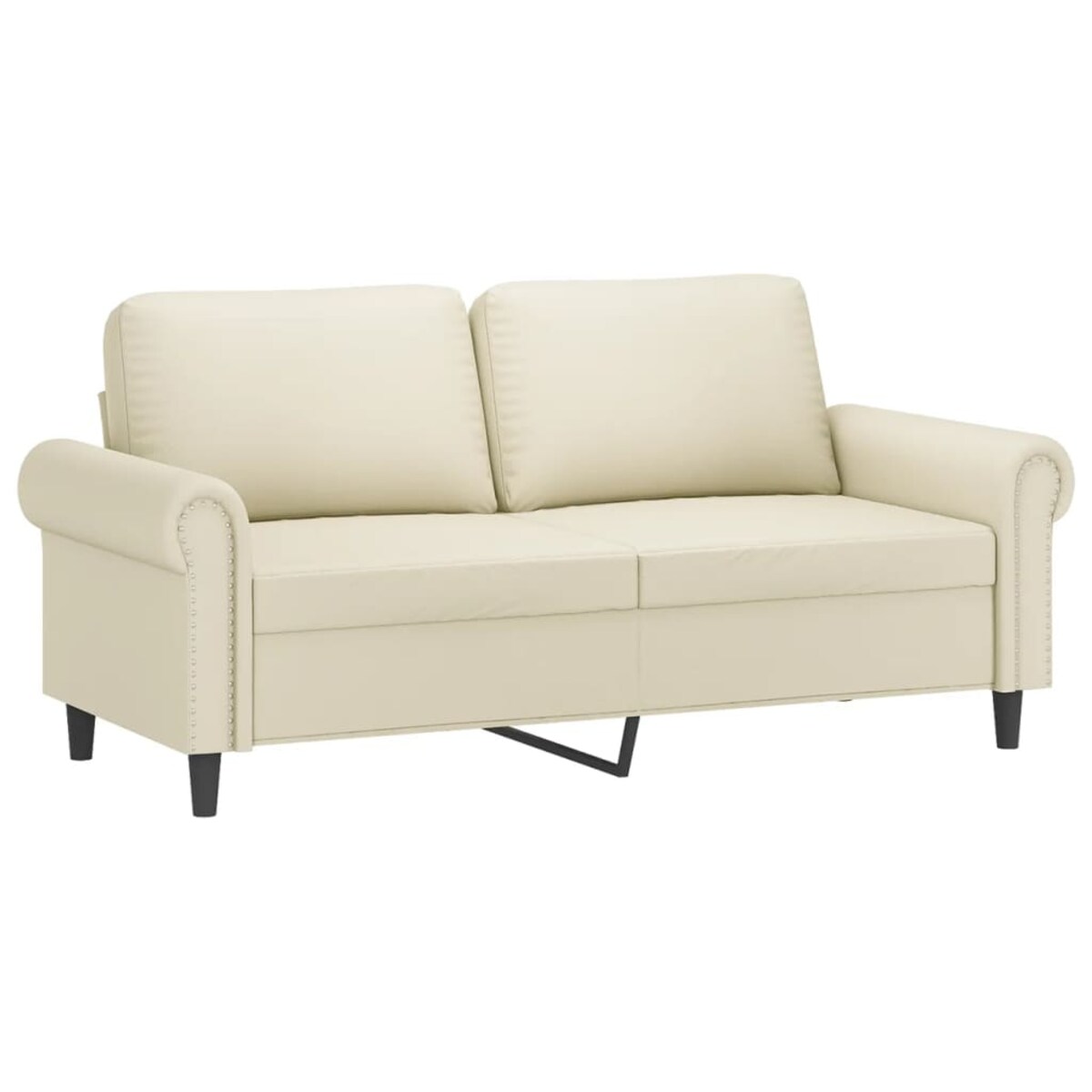 vidaXL 2-osobowa sofa, kremowy, 140 cm, sztuczna skóra