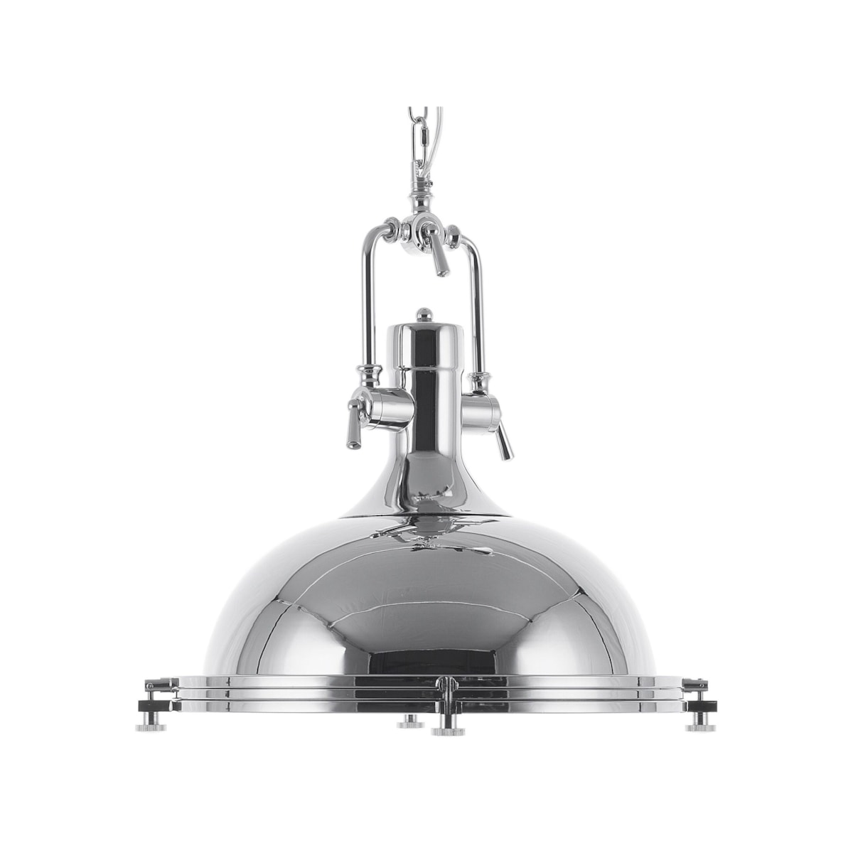 Lampa wisząca metalowa srebrna EBRON