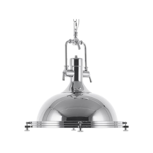 Lampa wisząca metalowa srebrna EBRON