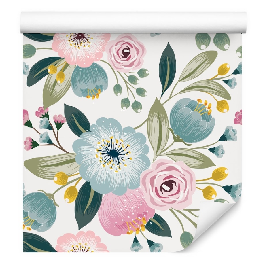 Tapeta Kolorowe KWIATY Liście Rośliny Natura