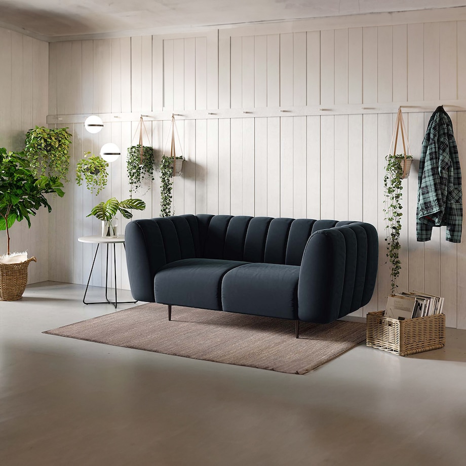 Shel Sofa 2-osobowa - ciemnoniebieska