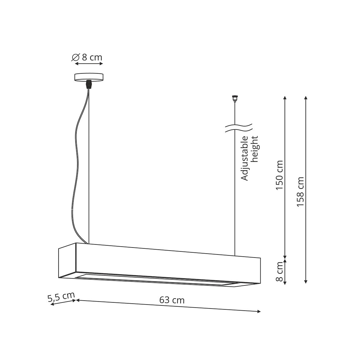 Lampa sufitowa wisząca Light Prestige Ibros biały LED CCT 3000K/4000K/6000K (regulowana) 1 szt.
