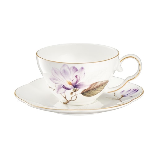 VILLA ITALIA Filiżanka do herbaty porcelanowa 200 ml ze spodkiem SECRET of SPRING