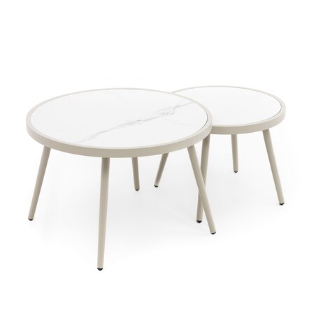 Zestaw mebli ogrodowych taras balkon aluminiowe TULUM beżowe